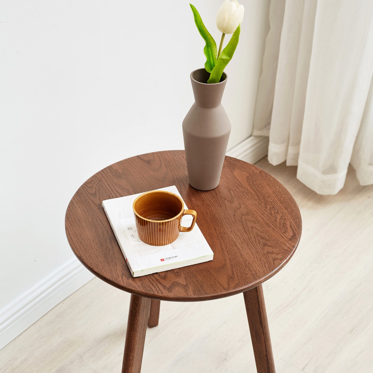 Bartholomew Craftsman Round Oak Side Table