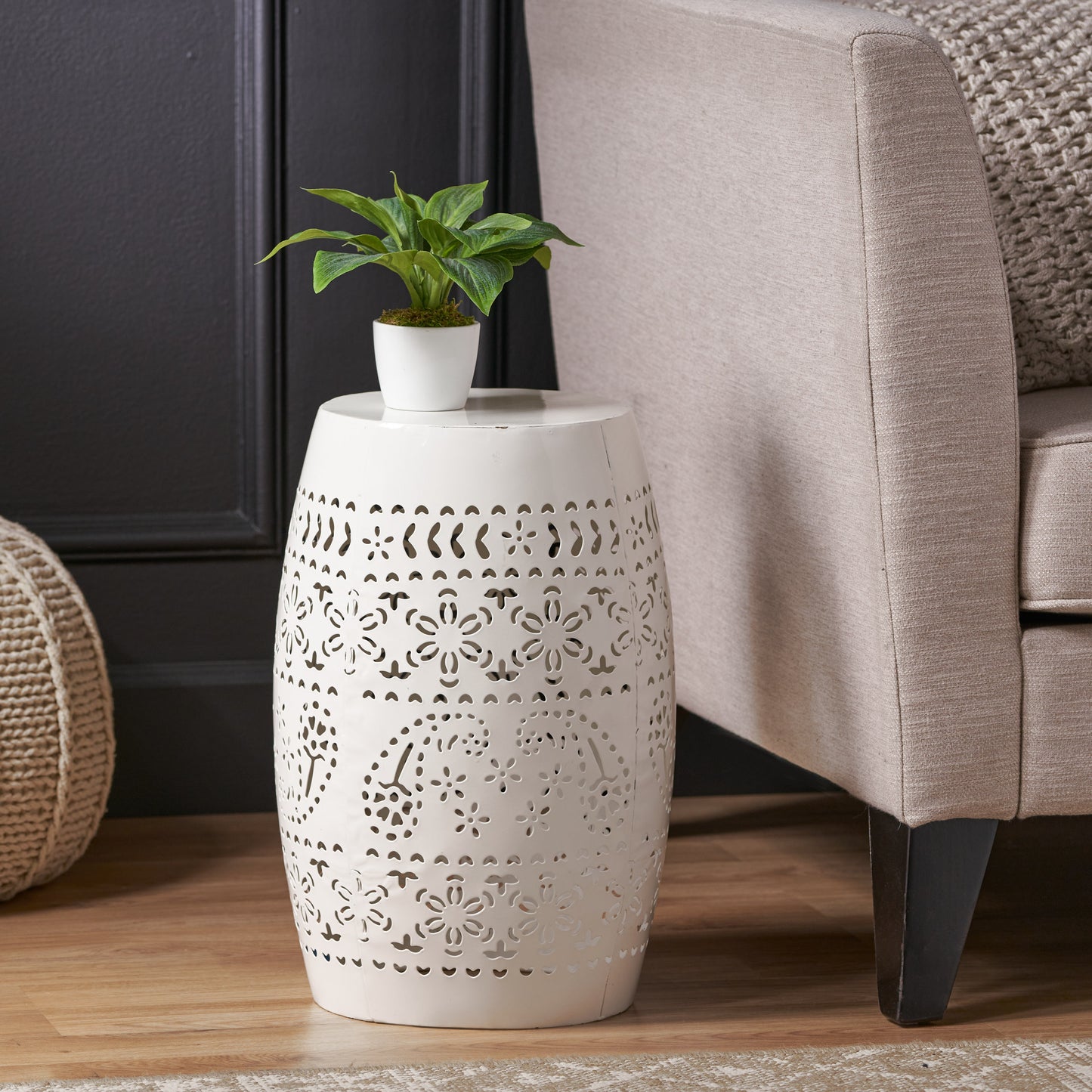 Kingsly Industrial Round Classic Side Table