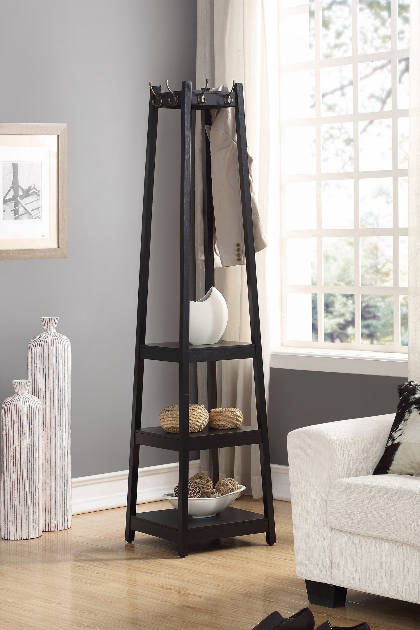 Justo Modern Arles Oak Metal Rack