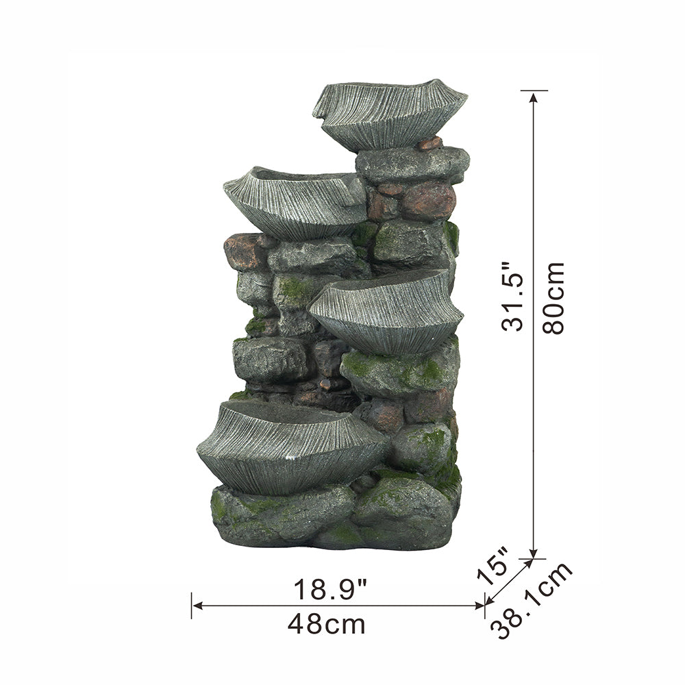 Fremont Contemporary Cascading Stone Fountain