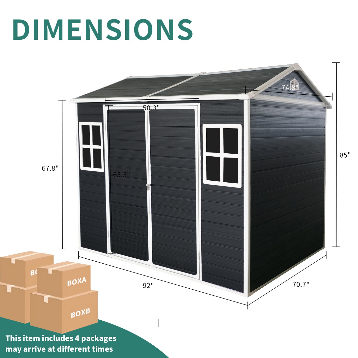 Elmcrest Modern Carbon Garden Shed