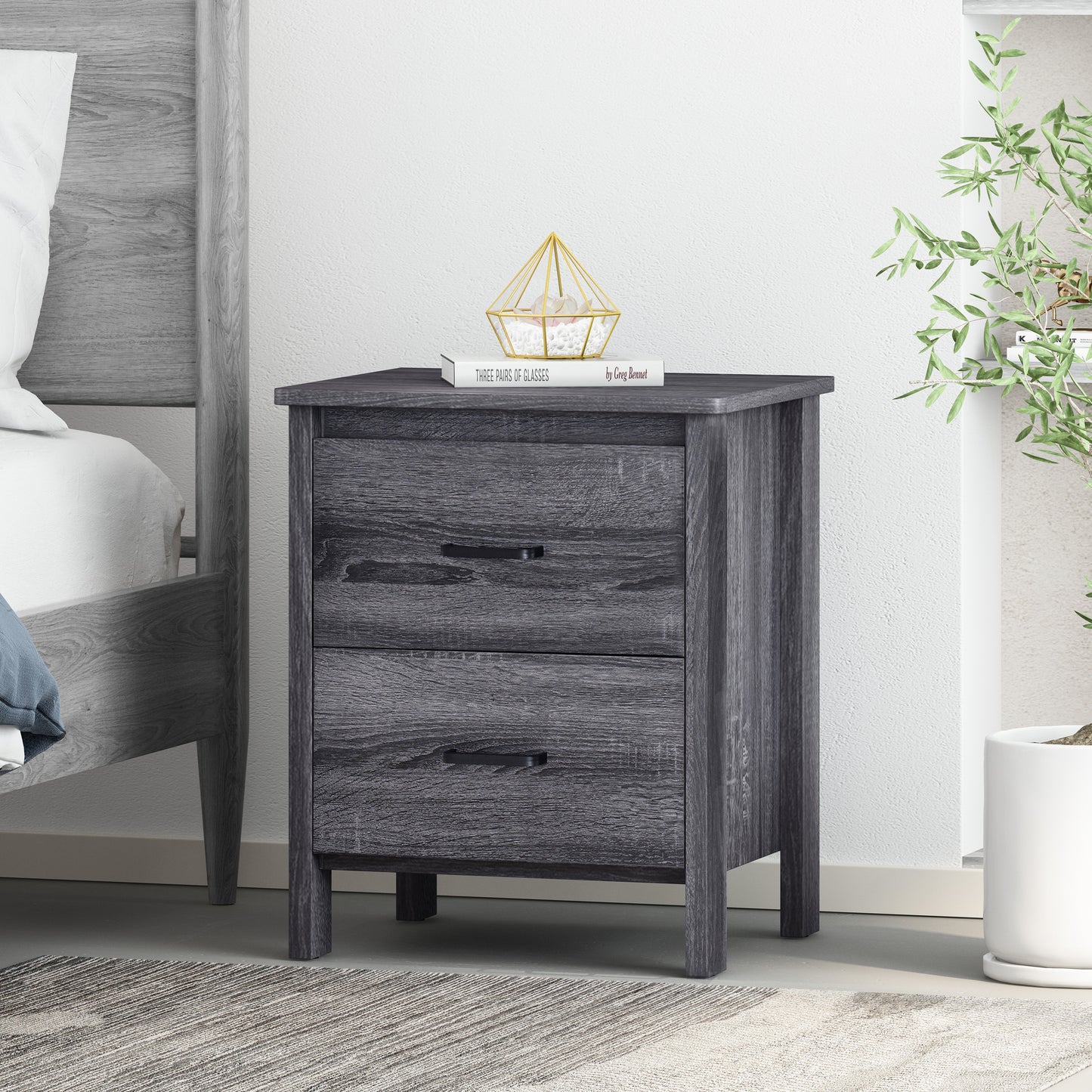 Marites Craftsman Toolless Assembly Nightstand