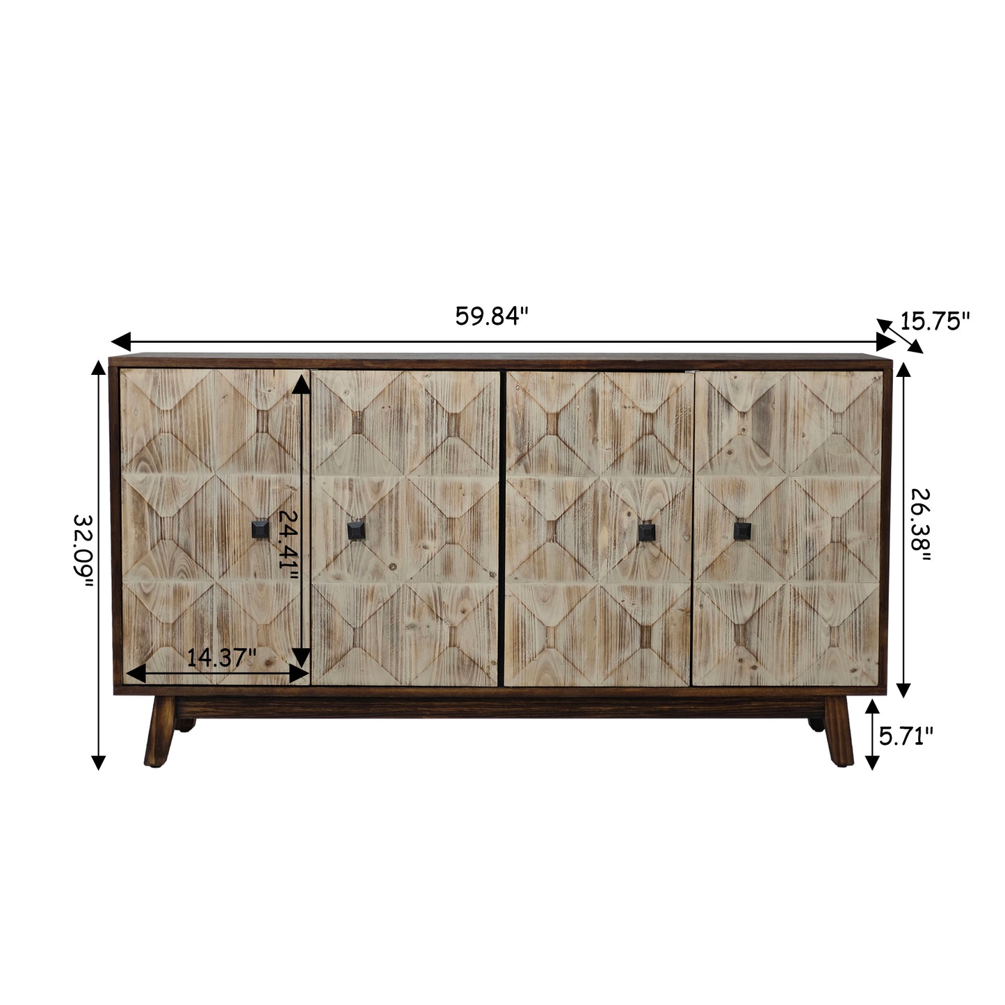 Fitch Mid-Century Storage Sideboard Freestanding Cabinet