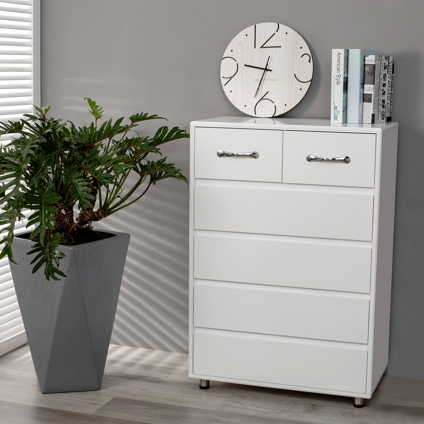 Mission Contemporary Six-Drawer Side Table
