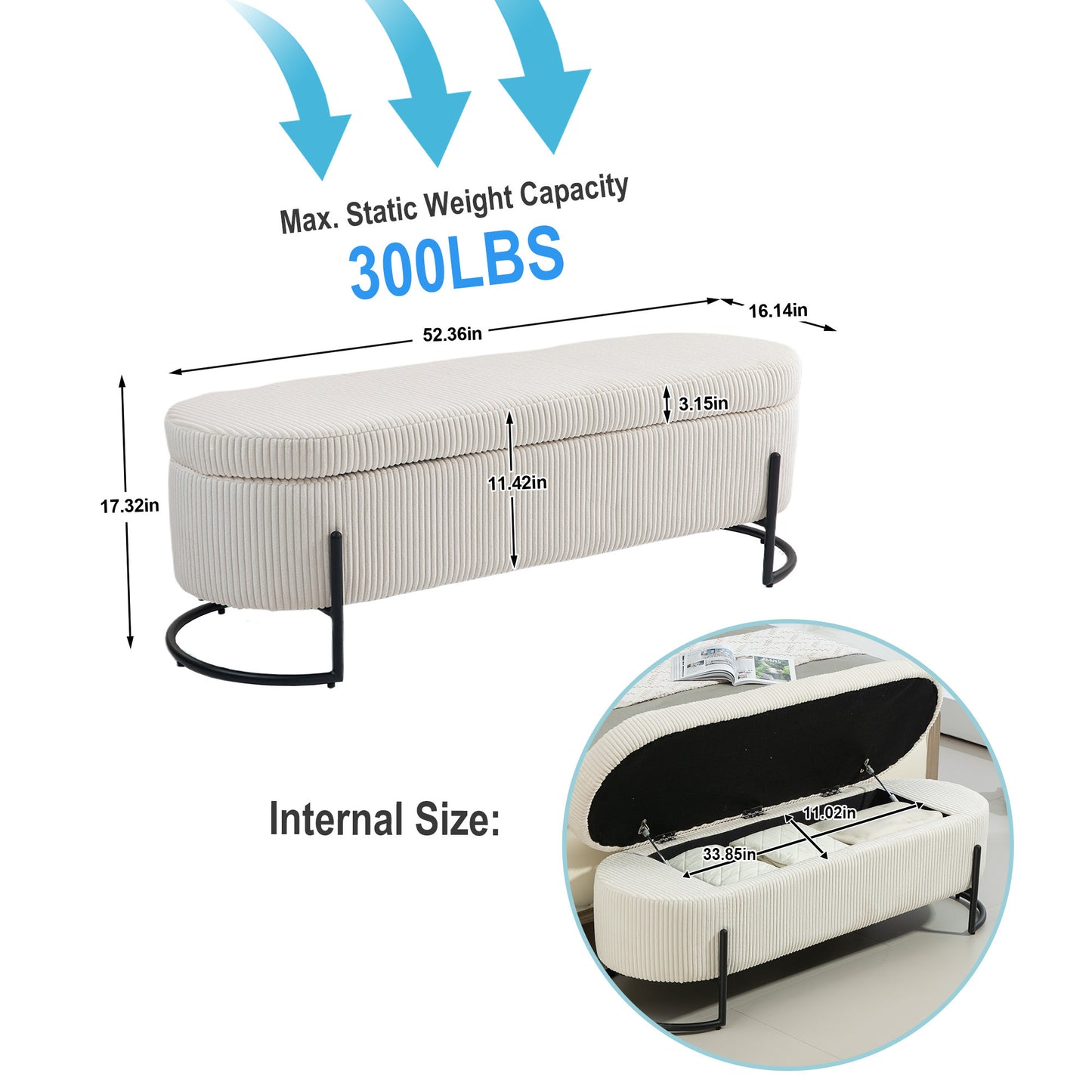 Lula Modern Upholstered Storage Ottoman