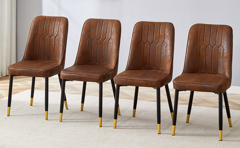Justo Contemporary Velvet Metal legs Dining Chairs