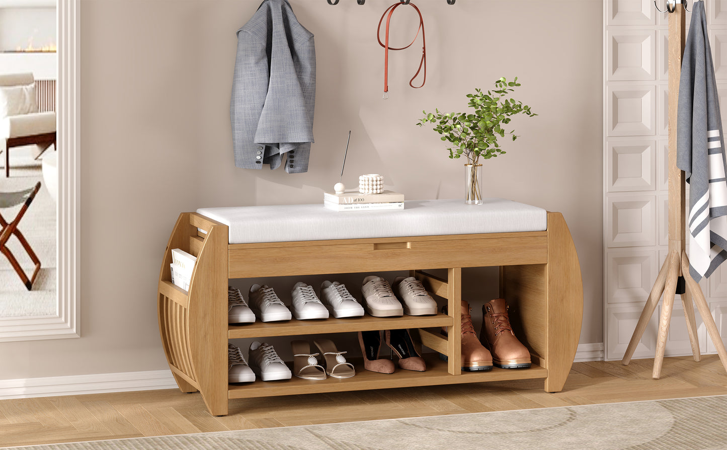 Cleo Mid-Century Retro Storage Bench