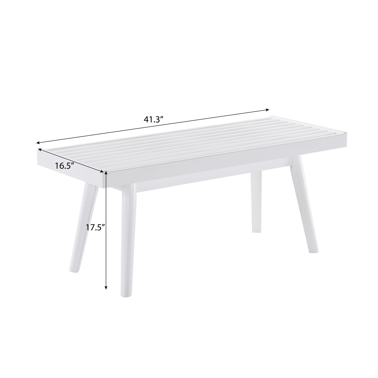 Niles Modern Solid Wood Slatted Bench