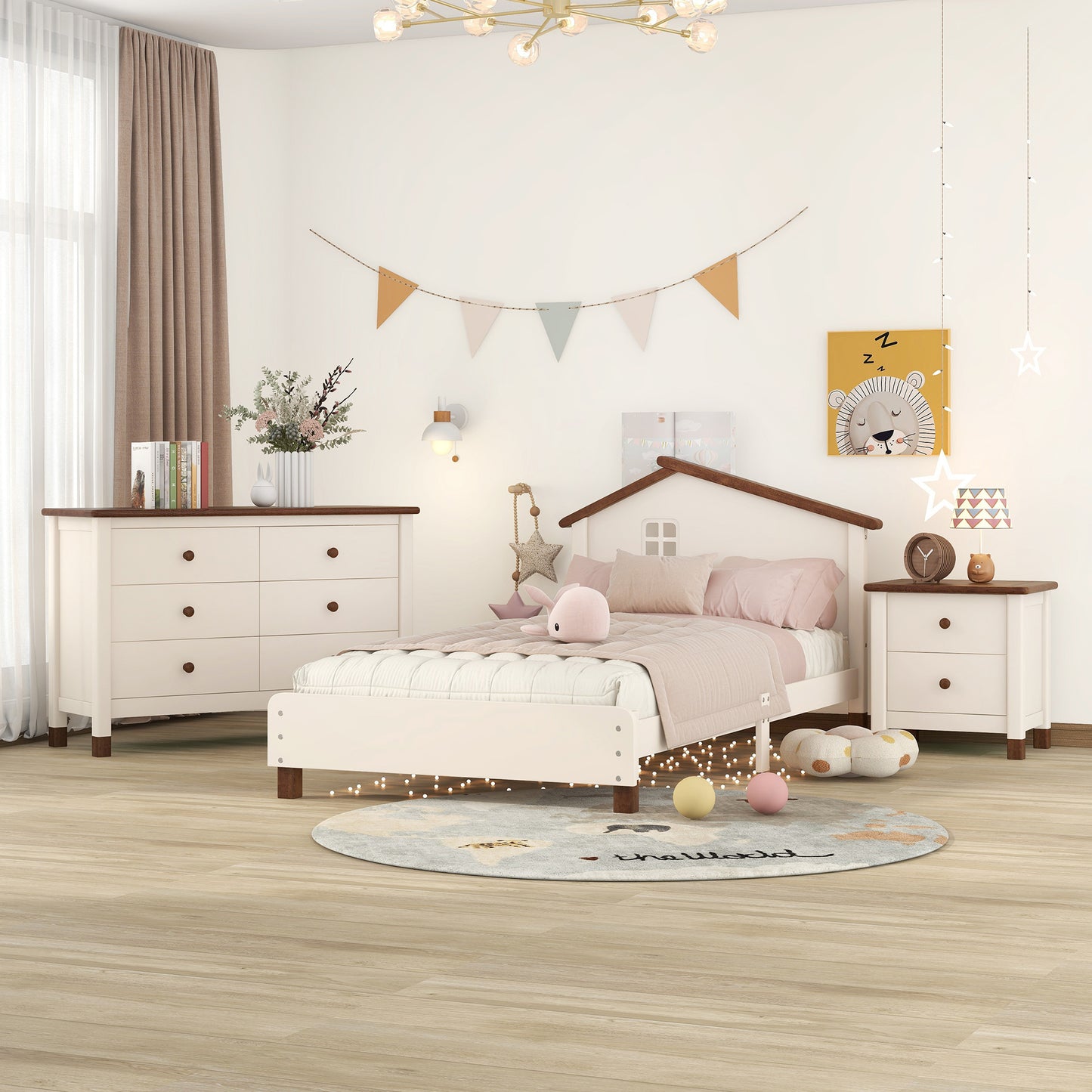 Fitch Contemporary 3-Pieces Bedroom Sets Twin Platform