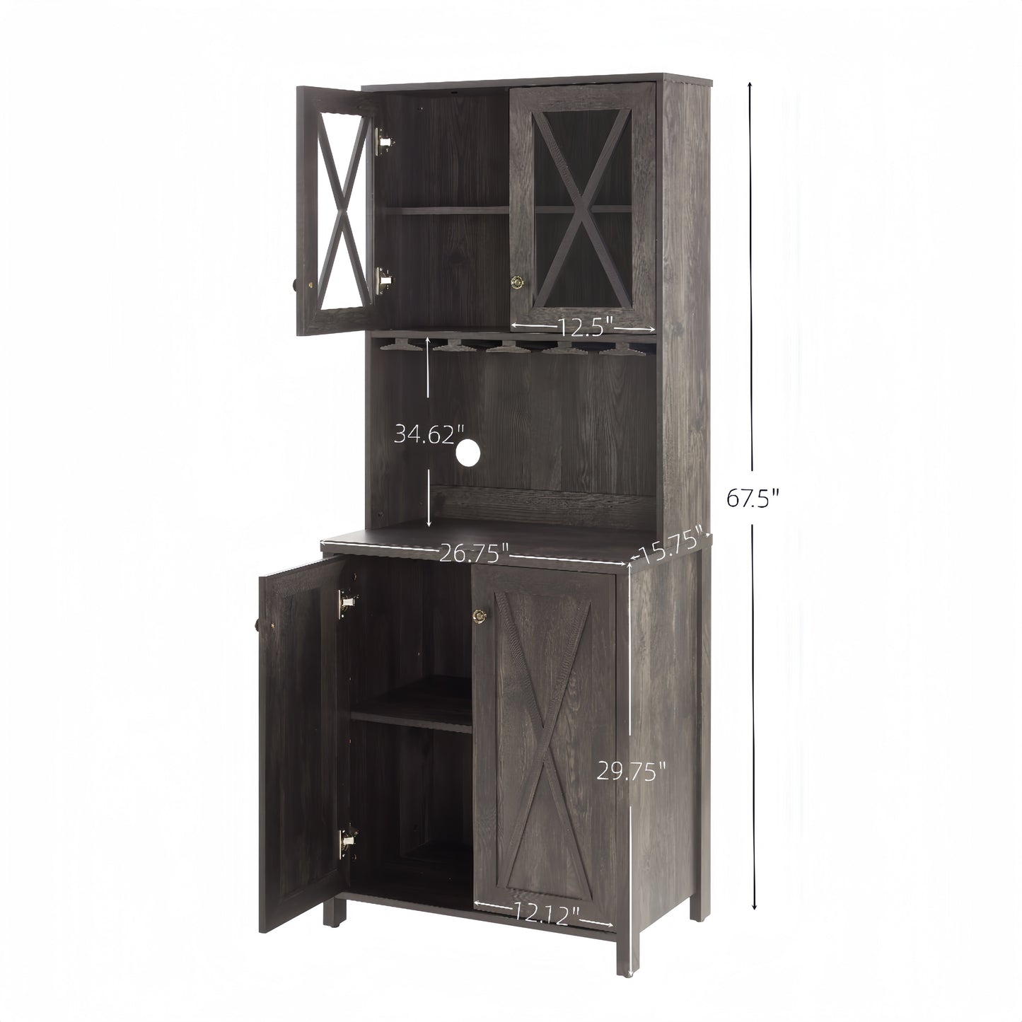 Somerset Craftsman Charcoal Bar Cabinet