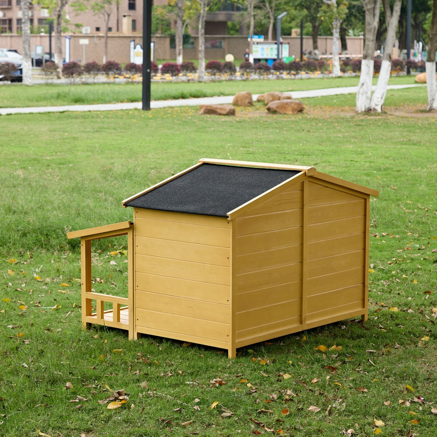 Irvington Craftsman Pinewood Elevated Dog Kennel