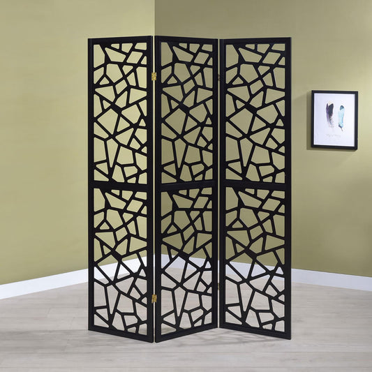 Napa Traditional Black 3-Panel Folding Screen