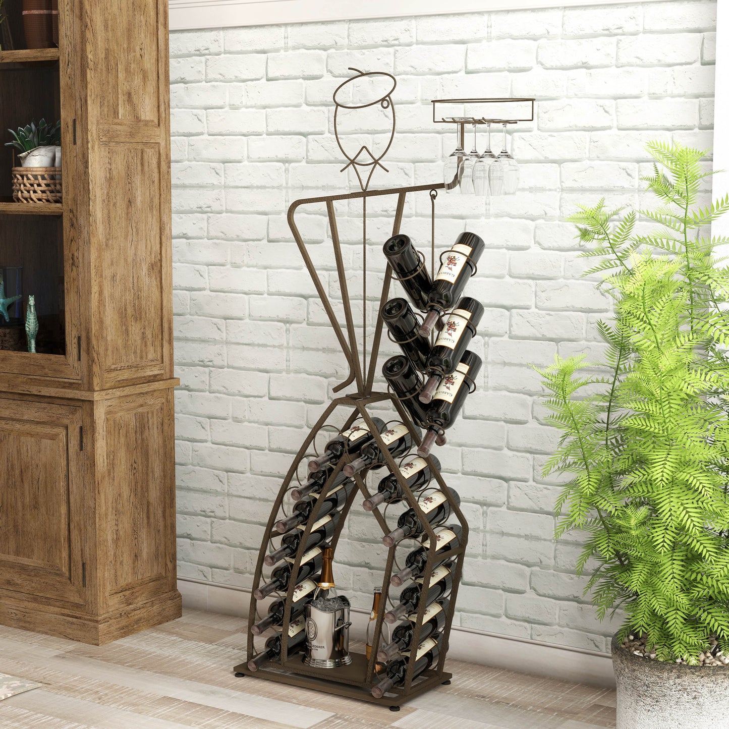 Healdsburg Industrial Freestanding Wine Rack Storage