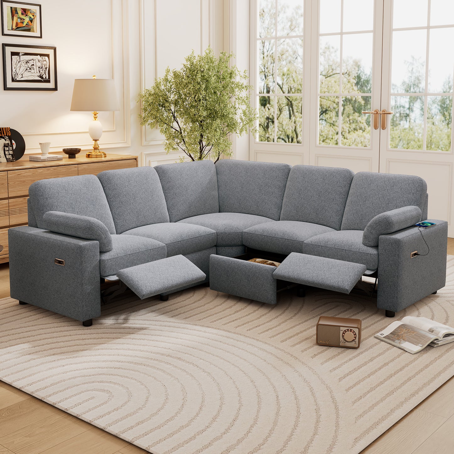 Calista Modern Reclining Theater Sectional