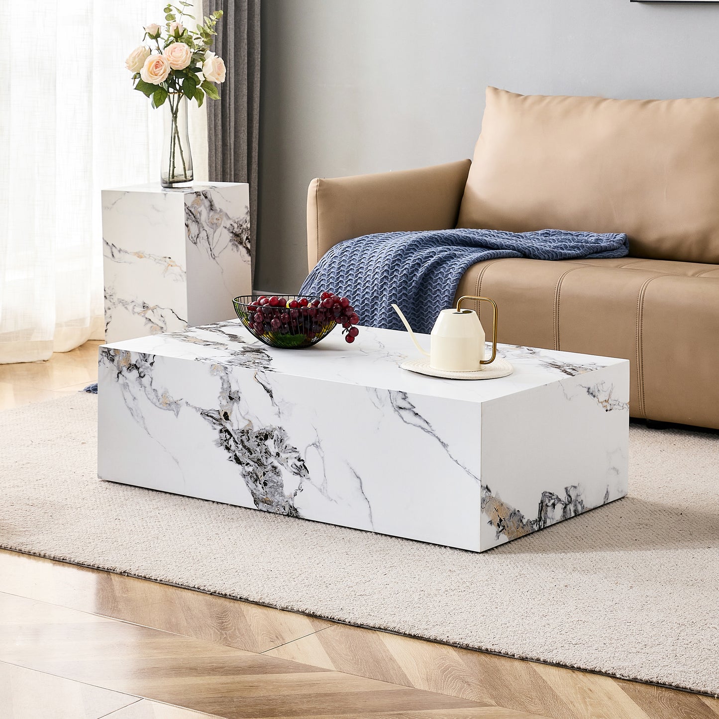 Kingsly Modern Marble Coffee Table