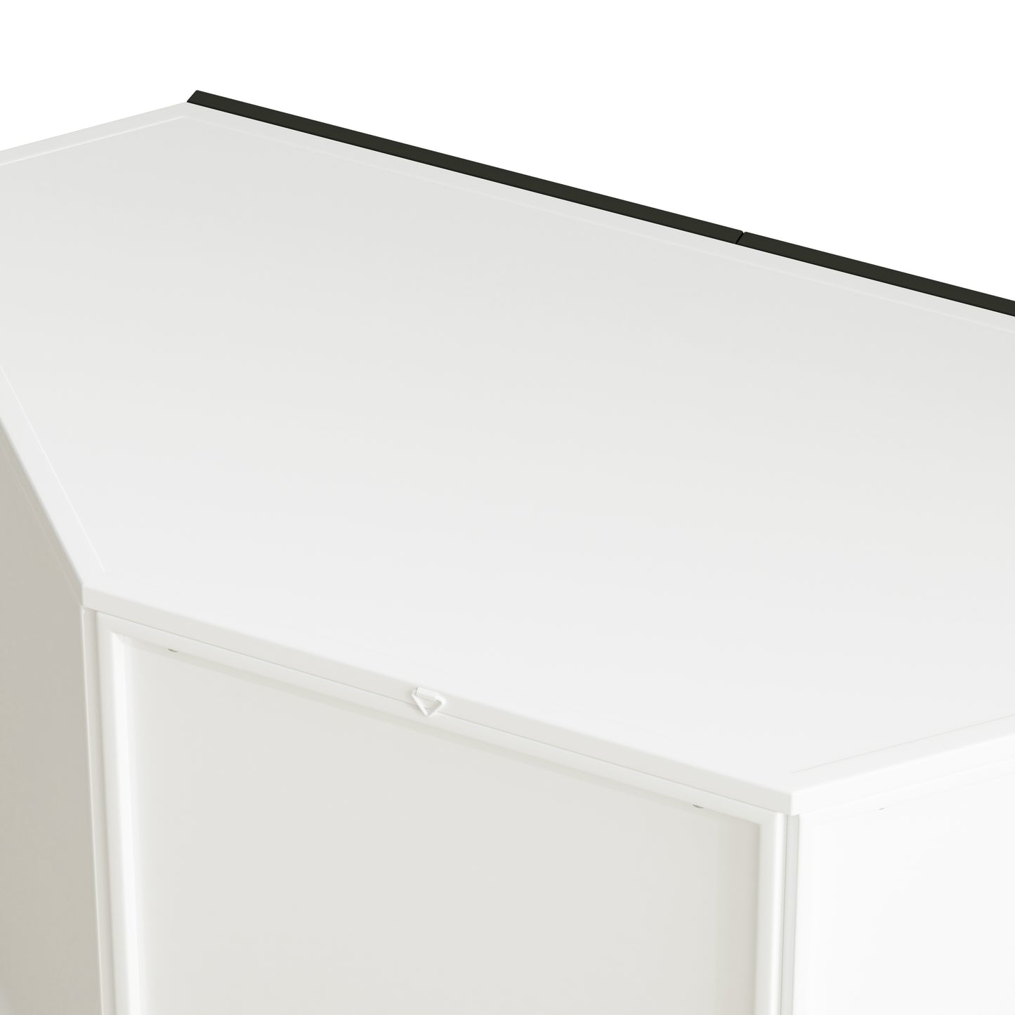 Mission Contemporary Glass Hexagonal Corner Cabinet