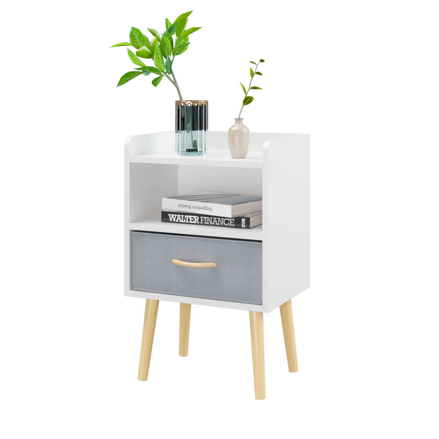 Jiron Contemporary Fabric Drawer Nightstand