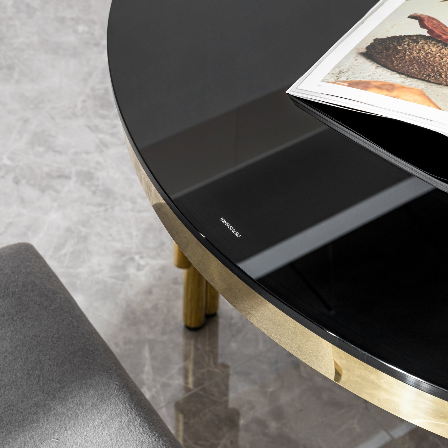 Emery Contemporary  Glass Dining Table