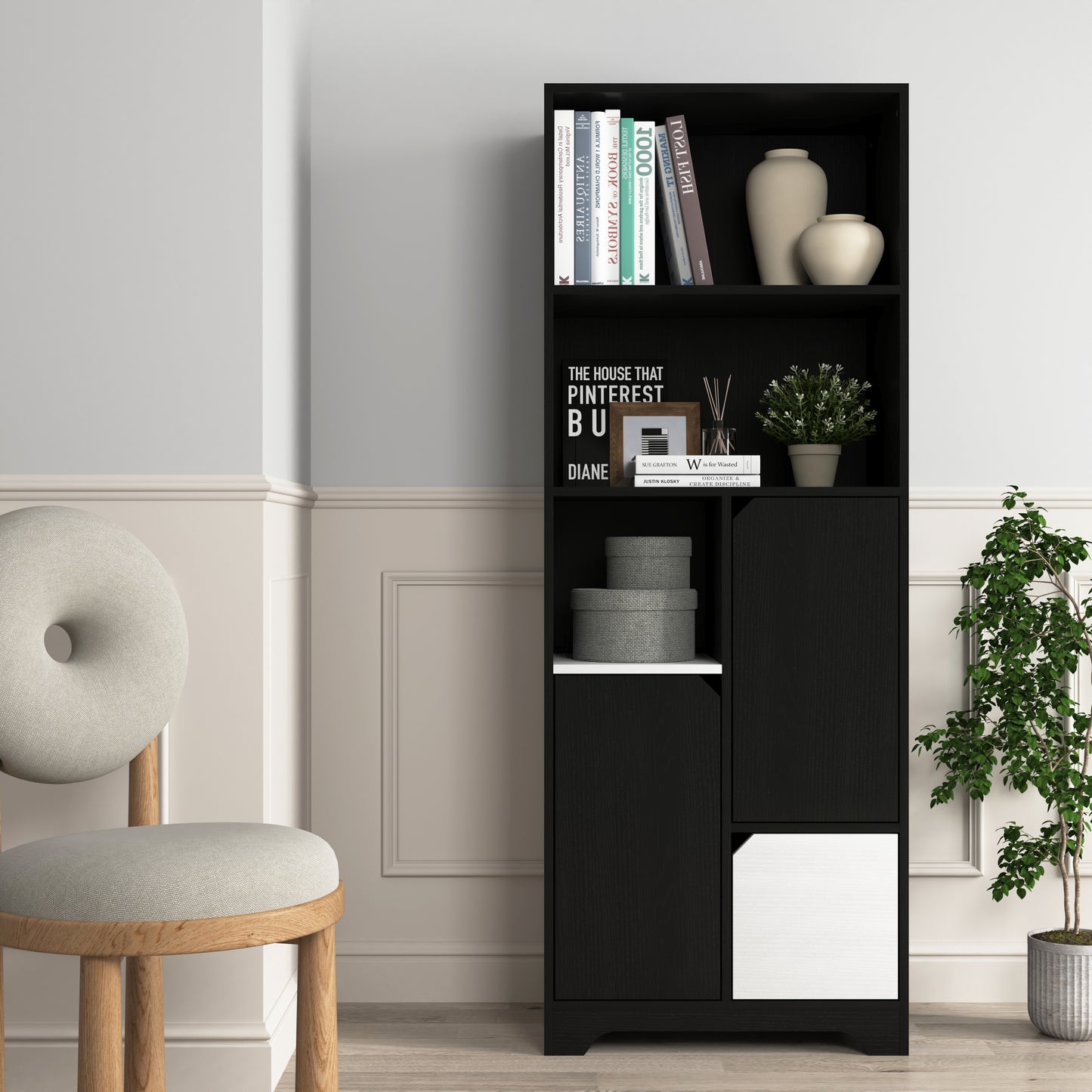 Eda Modern Open Bedroom Storage Cabinet