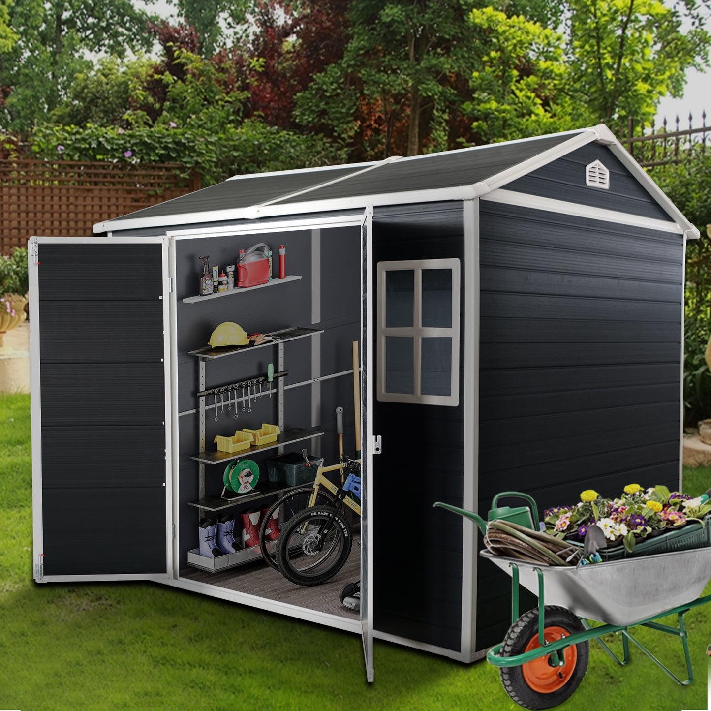 Elmcrest Modern Carbon Garden Shed