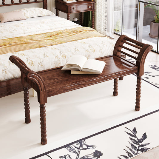 Warmsprings Mid-Century Walnut Retro Bench