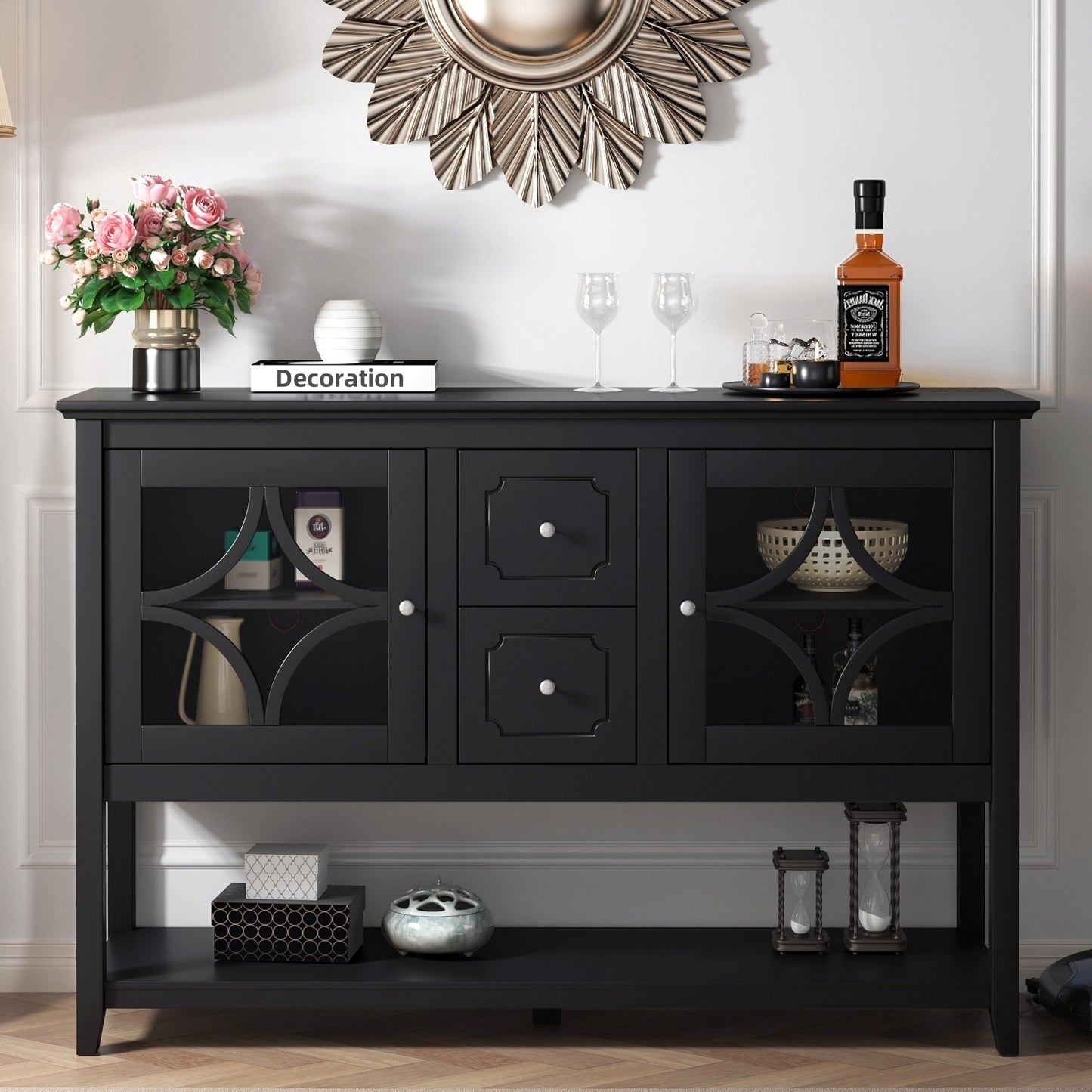 Lazzareschi Contemporary Media Sideboard Cabinet