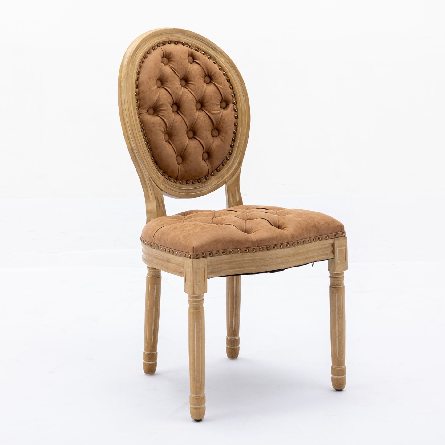 Lazzareschi Traditional Antique Leather Dining Chair