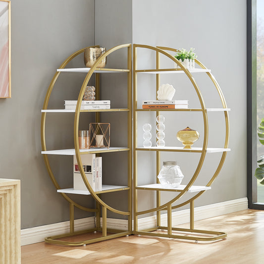 Emery Modern Metal Round Bookshelf