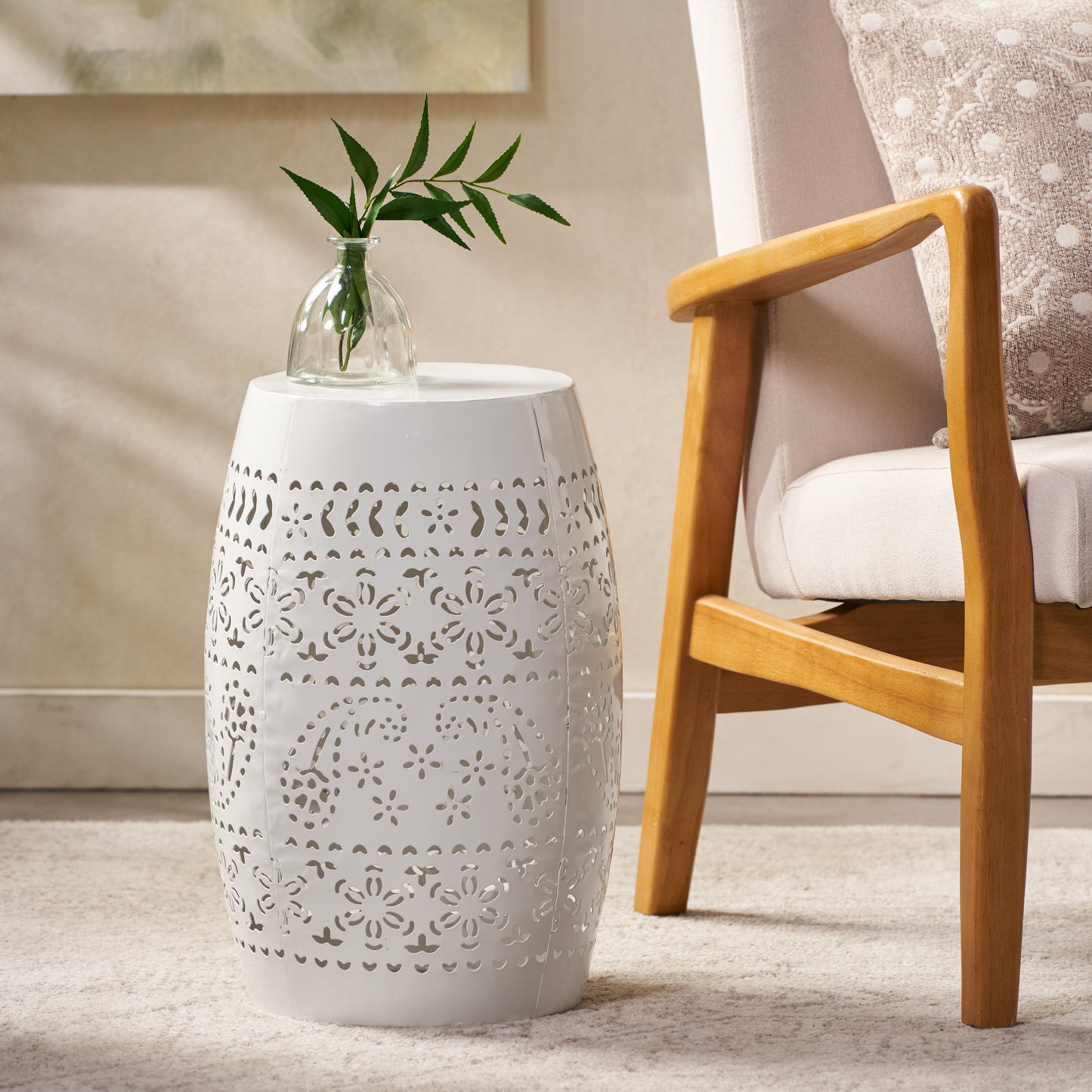 Kingsly Industrial Round Classic Side Table