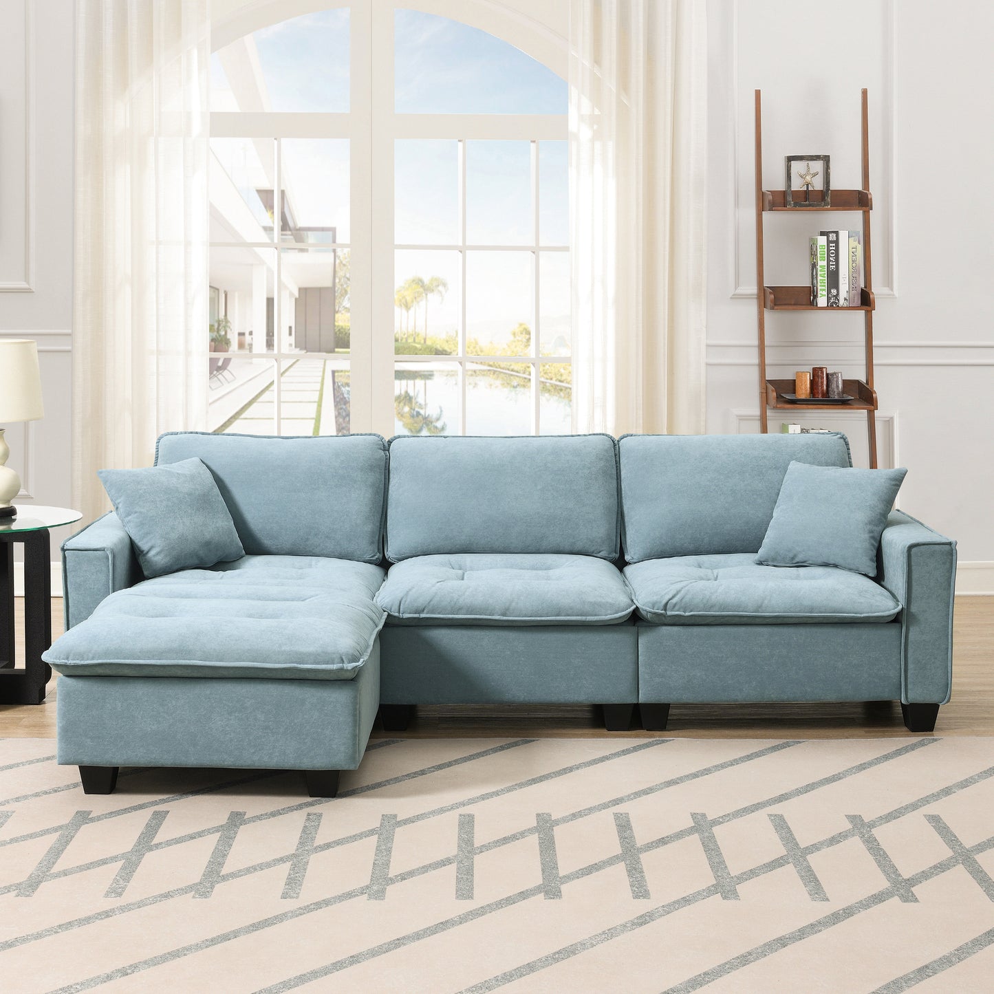 Lula Modern Velvet Convertible Sofa