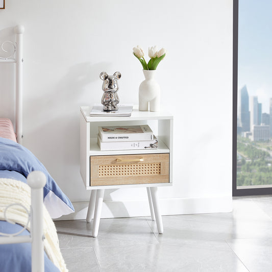 Lazzareschi Modern Rattan Wood End Table