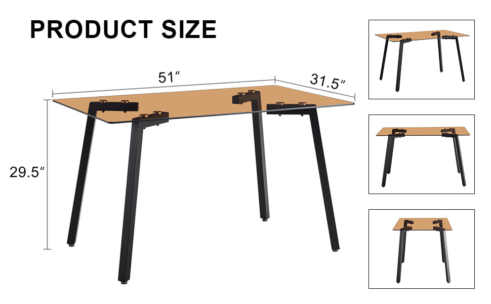 Lazzareschi Modern Glass Dining Table