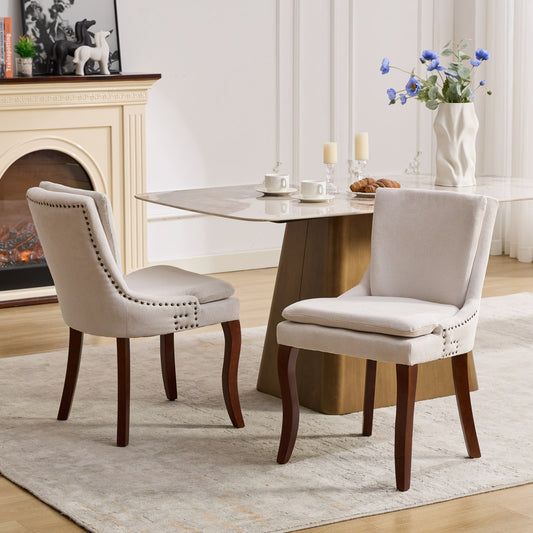 Calista Contemporary Double-layer Chenille Dining Chairs