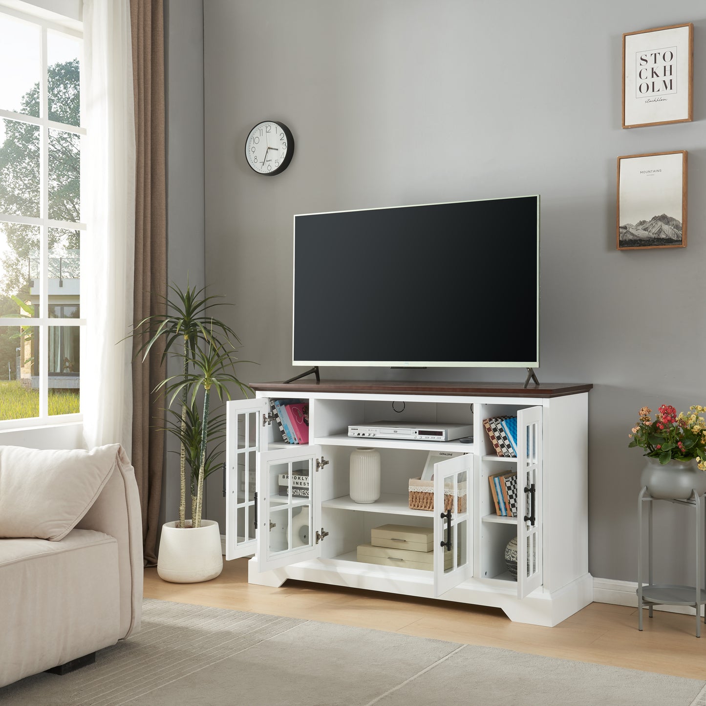 Jiron Contemporary Walnut Buffet Sideboard