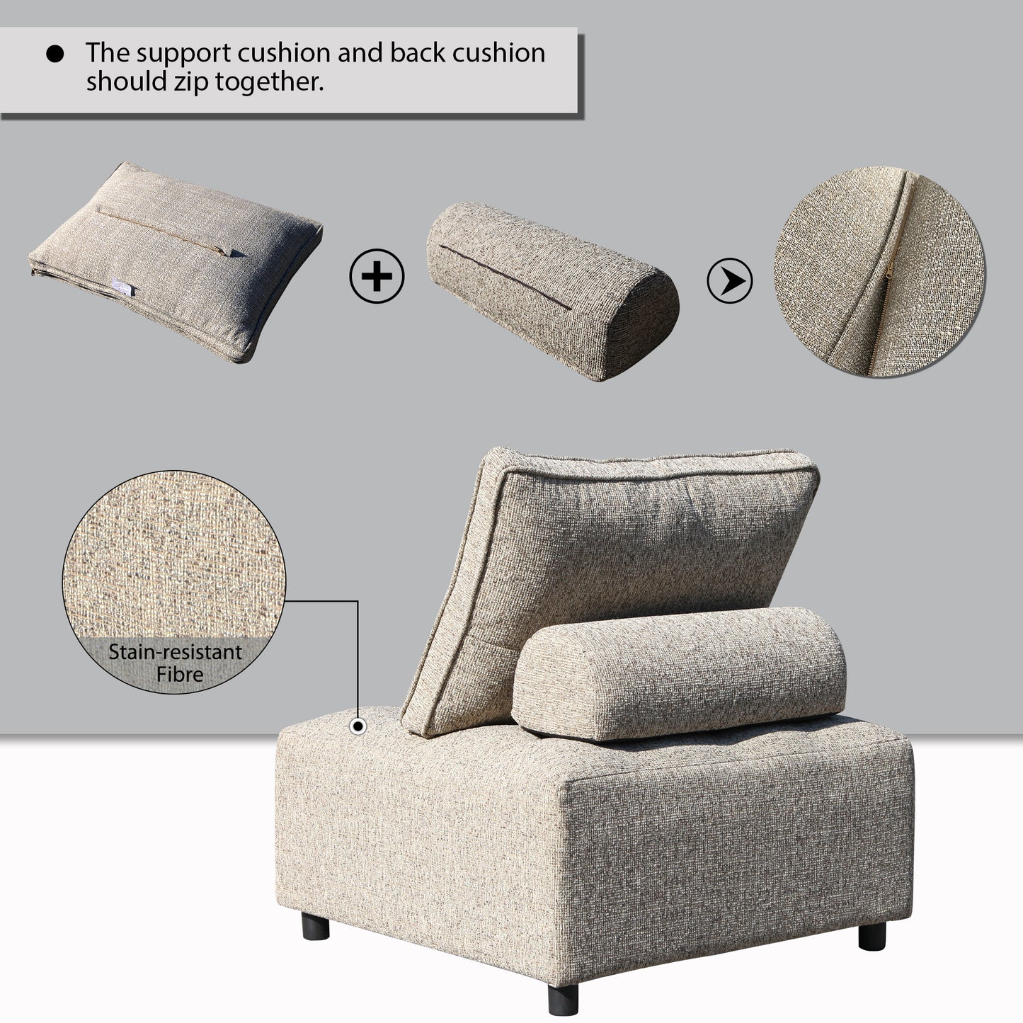 Justo Modern Aluminum Outdoor Sofa