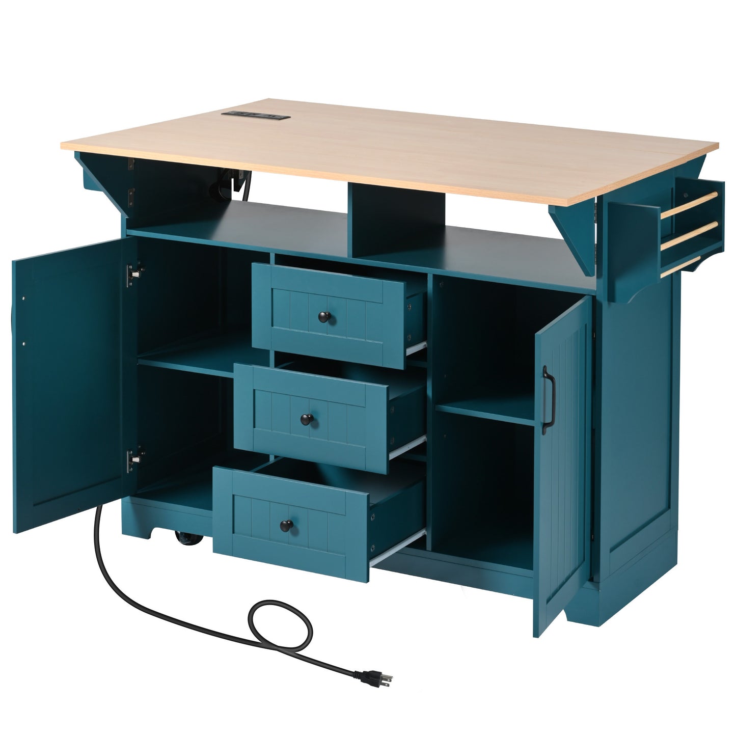 Cleo Modern Rolling Kitchen Cart