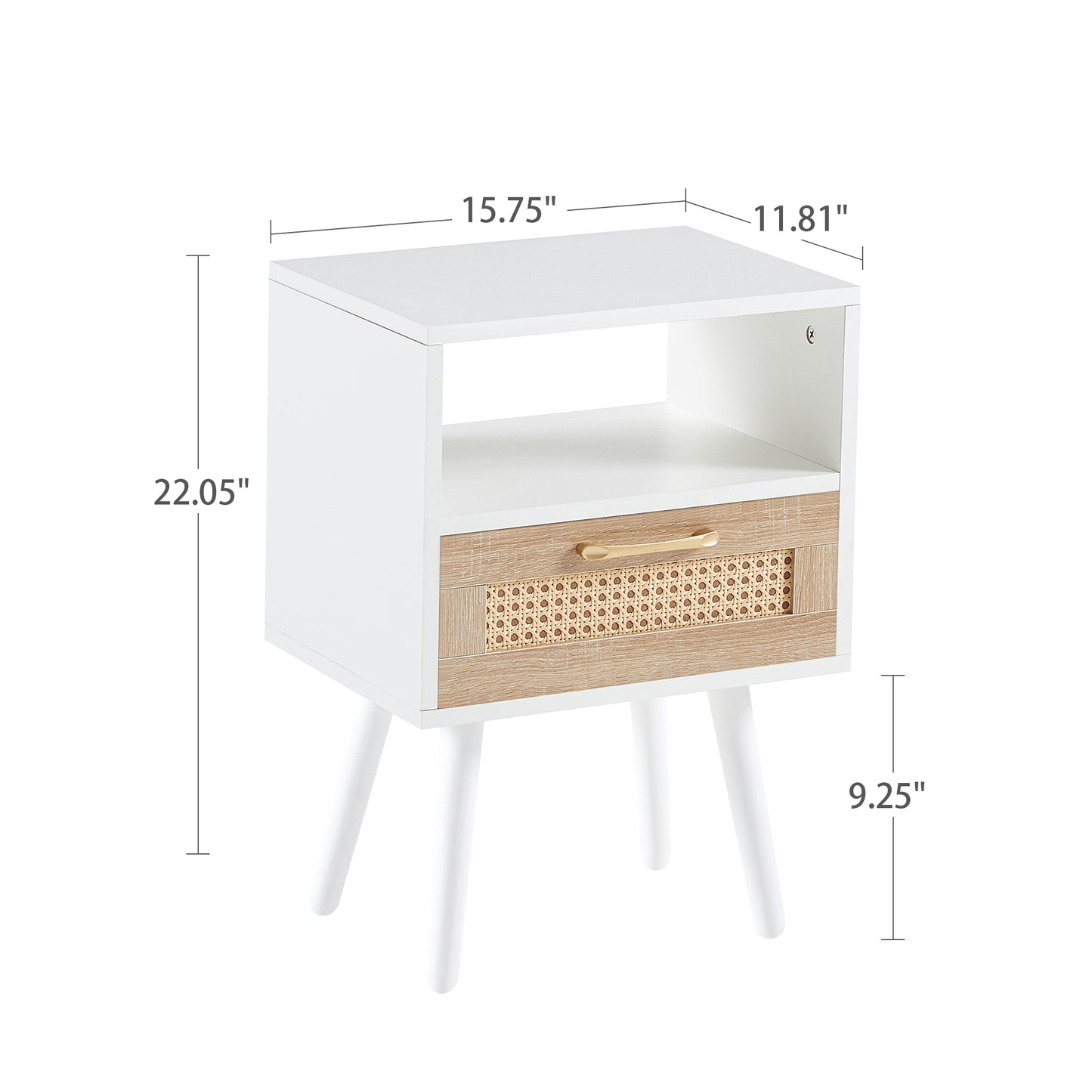 Lazzareschi Modern Rattan Wood End Table