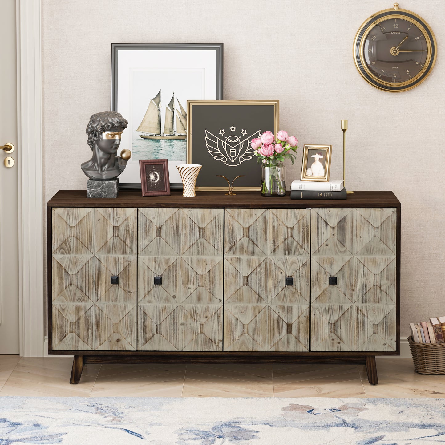 Fitch Mid-Century Storage Sideboard Freestanding Cabinet