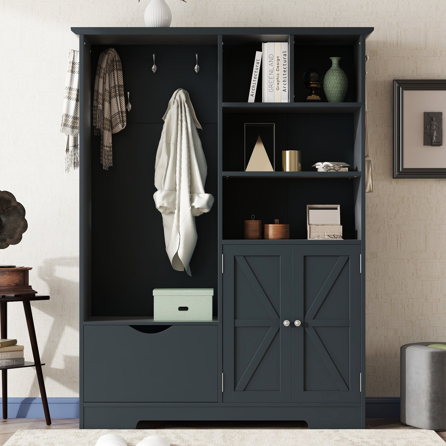 Calista Modern Elegant Storage Coat Rack