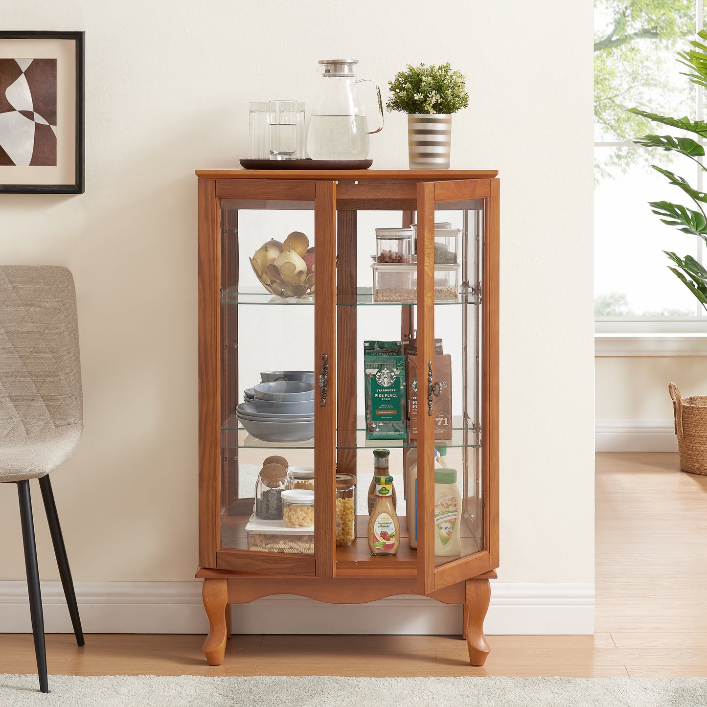 Jiron Traditional Mirrored Display Cabinet