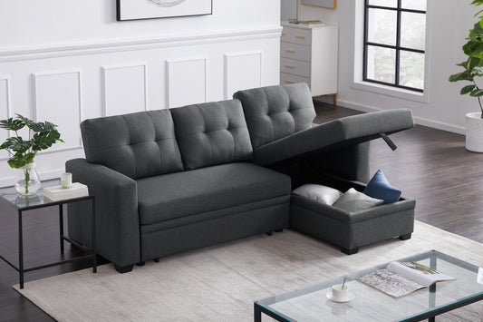 Calista Modern Linen Sleeper Sectional