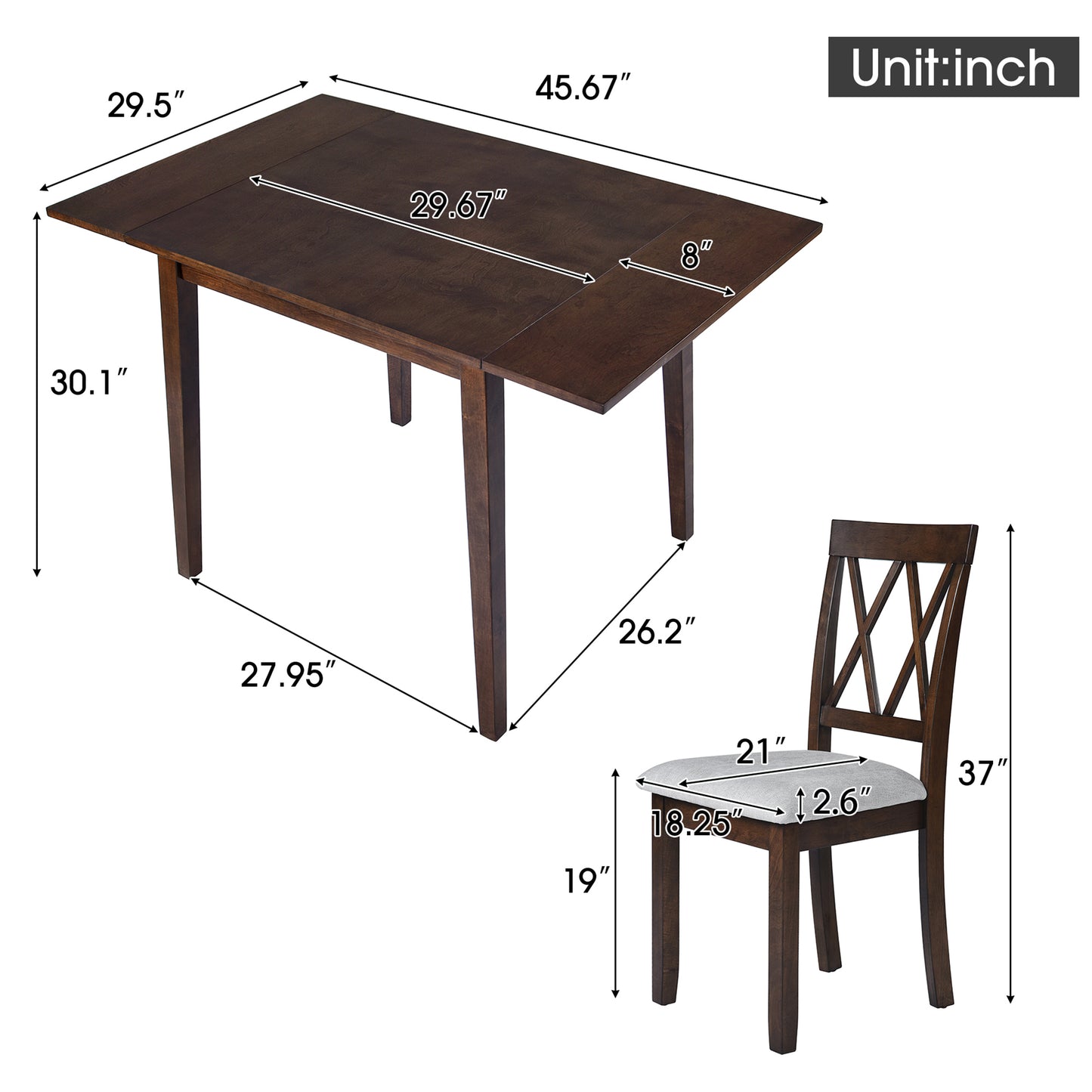 Irvington Contemporary Foldable Dining Table Set