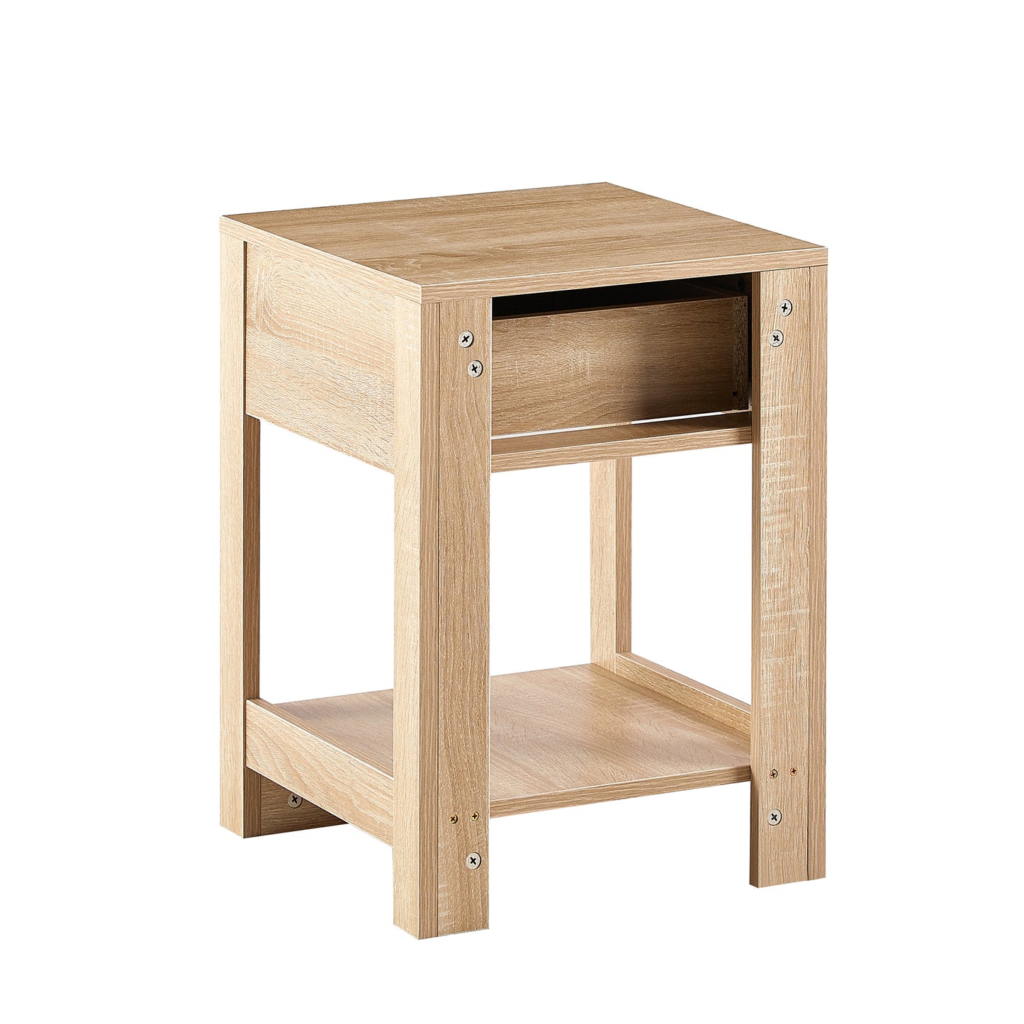 Niles Mid-Century Rattan Drawer Side Table