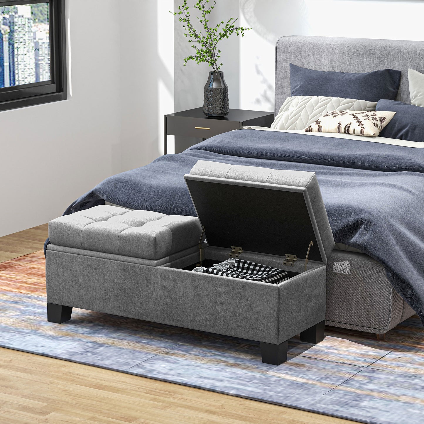 Oakridge Contemporary Button Tufted Bench