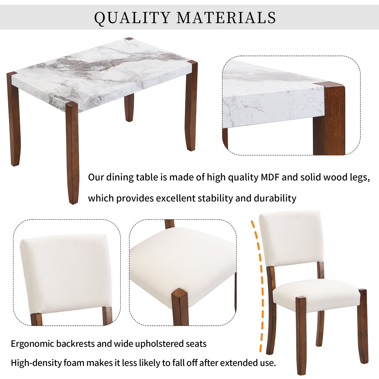 Lazzareschi Modern Marble Dining Set