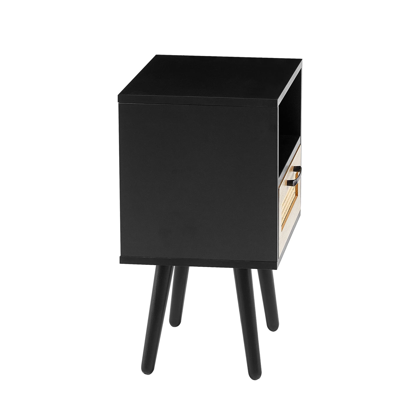 Ghivi Modern Rattan End Table Drawer