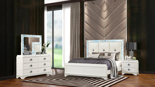 Ghivi Modern Laguna 4 Pc Queen Upholstered Bedroom Set