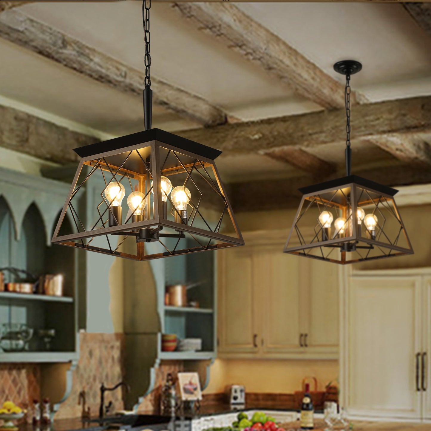 Mission Traditional Industrial Farmhouse Chandelier