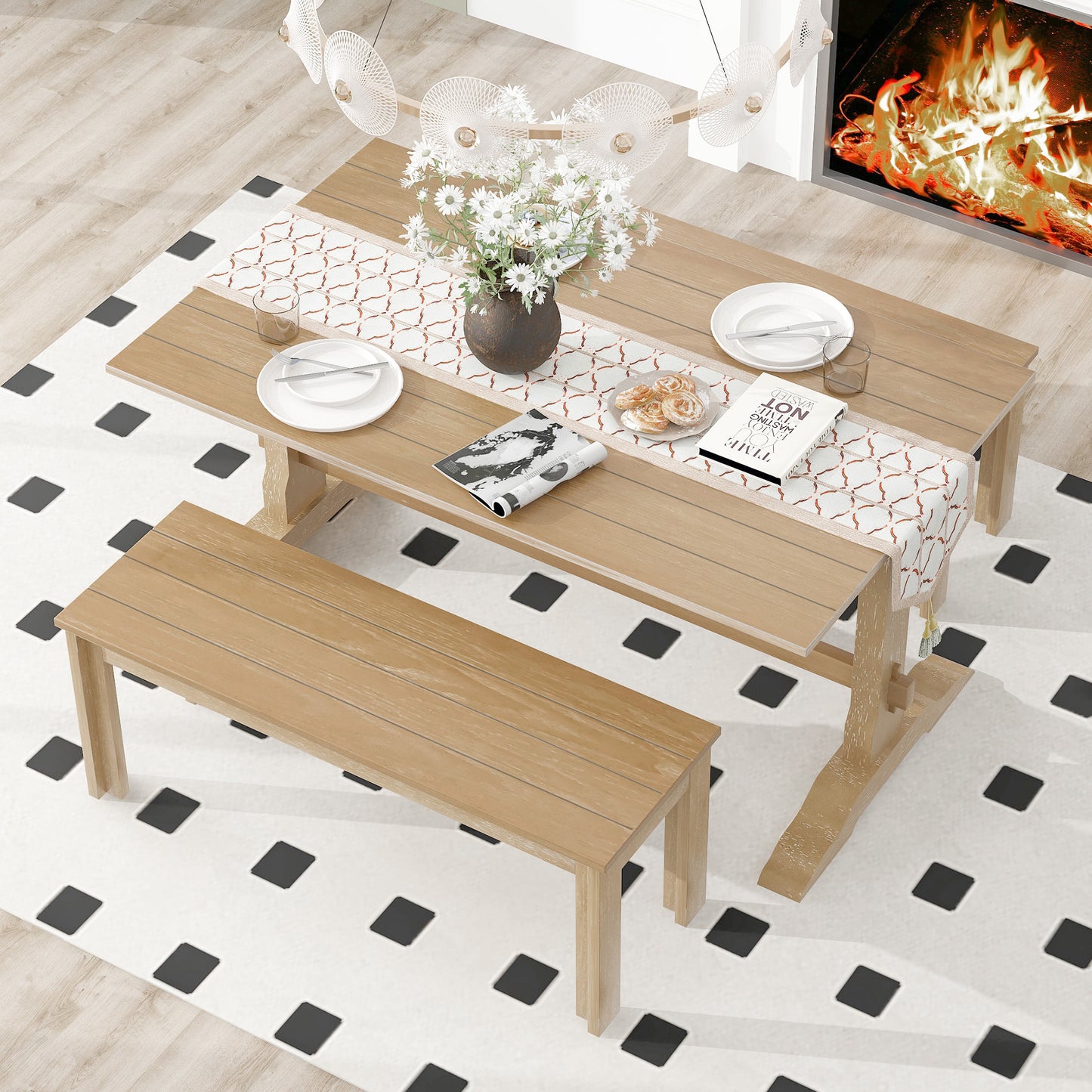 Mission Modern Trestle Dining Set