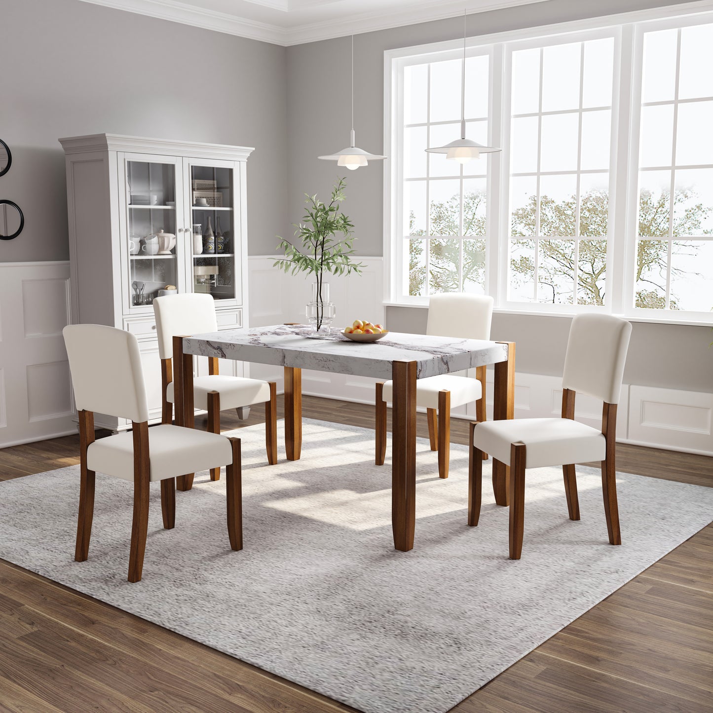 Cleo Modern Marble Dining Set